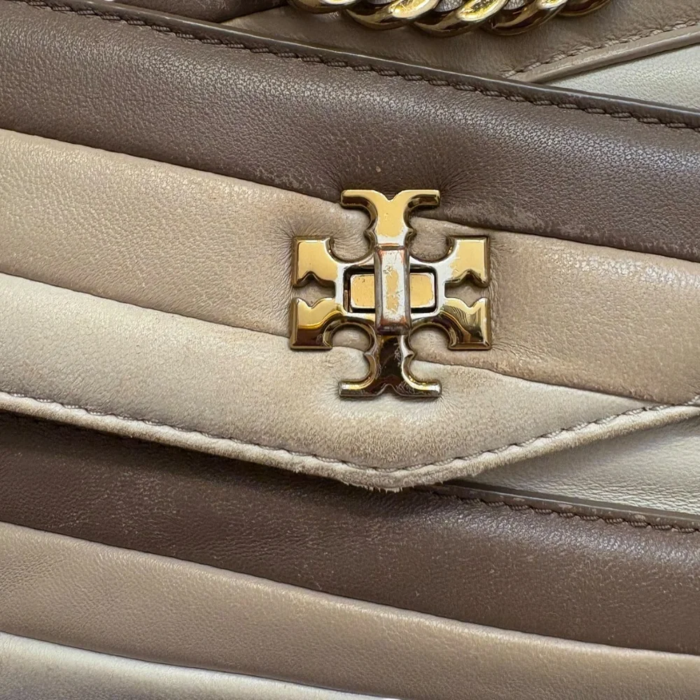 Tory Burch Kira Chevron Colorblock Top-Handle Satchel Bag Rare tlc